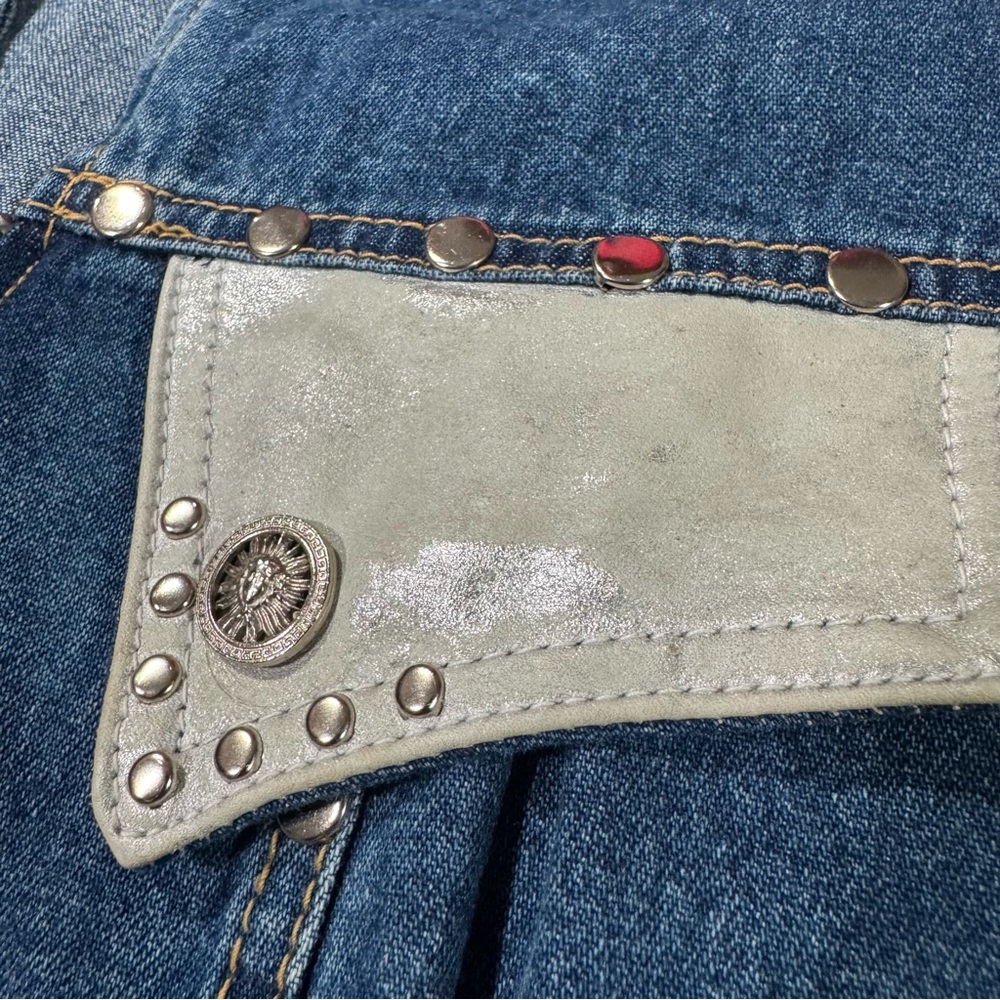 silver accent maximalist denim jacket - Picture 9 of 12